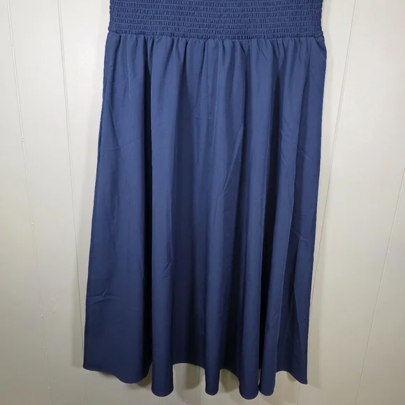 Wenrine Navy Blue Summer Smocked Dress Size XL - Picture 7 of 12